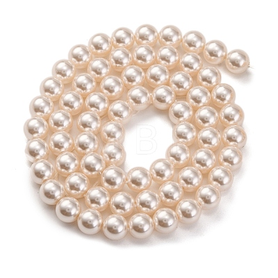 Baking Painted Pearlized Glass Pearl Round Bead Strands PEAR-H019-02B-02-1