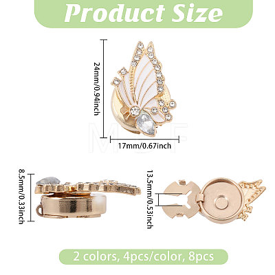 8Pcs 2 Colors Zinc Alloy Cufflinks BUTT-GL0001-13-1