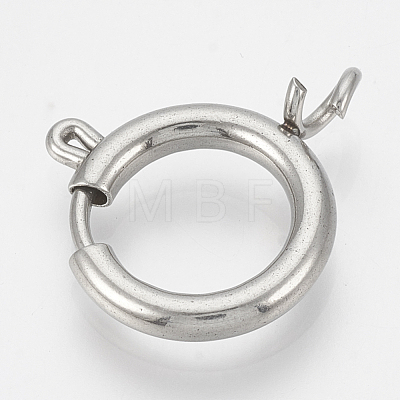 304 Stainless Steel Spring Ring Clasps STAS-T033-31B-1