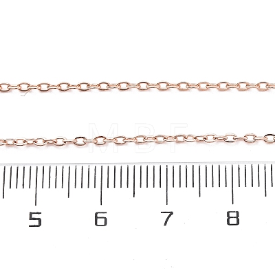 Brass Cable Chain Necklaces NJEW-D302-82RG-1