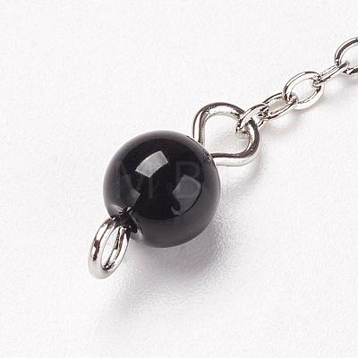 Chakra Natural Black Agate Dowsing Pendulums G-F516-01K-1