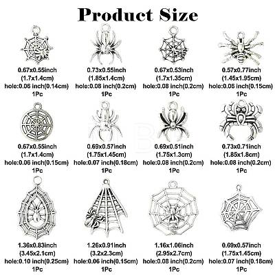 12Pcs 12 Styles Tibetan Style Alloy Pendants FIND-FS0004-67-1