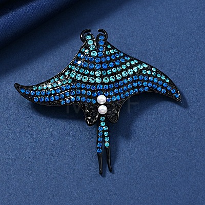 Manta Ray Rhinestone Brooch PW-WGC7FBE-04-1