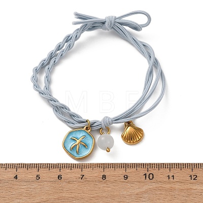 304 Stainless Steel Enamel & Resin Charms Bracelets BJEW-B170-01G-03-1