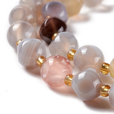 Natural Botswana Agate Beads Strands G-A030-B38-02-1