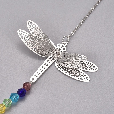 Crystal Ceiling Fan Pull Chains Chakra Hanging Pendants Prism AJEW-WH0021-30C-1