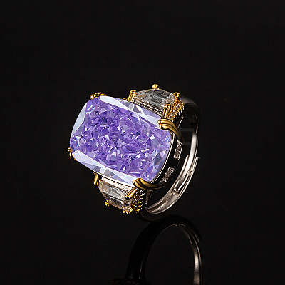 Brass Micro Pave Cubic Zirconia Finger Rings FS-WGEECB6-03-1