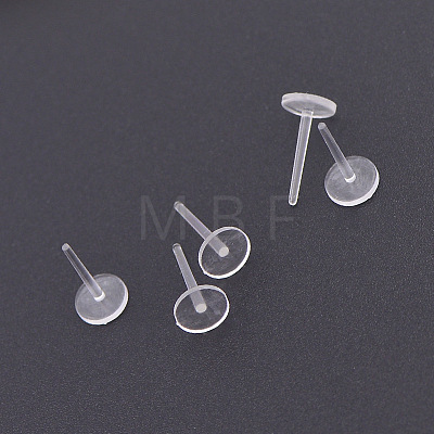 Plastic Flat Round Stud Earring Findings X-KY-P007-N01-1