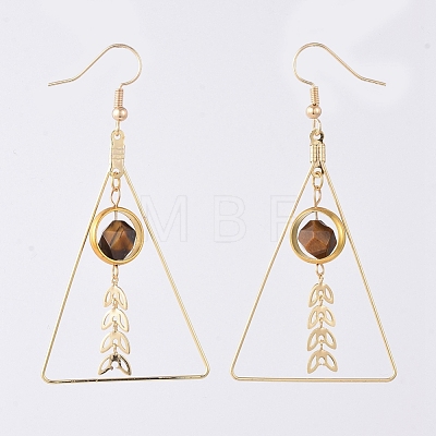 Natural Mixed Gemstone Dangle Earrings EJEW-JE04025-1