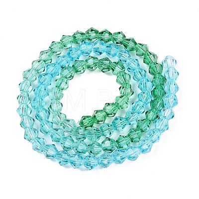 Gradient Color Baking Painted Glass Bead Strands DGLA-A039-T6mm-A018-1