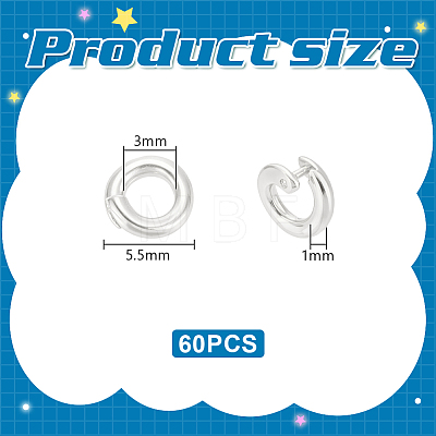 60Pcs Brass Open Jump Rings KK-UN0006-09S-1