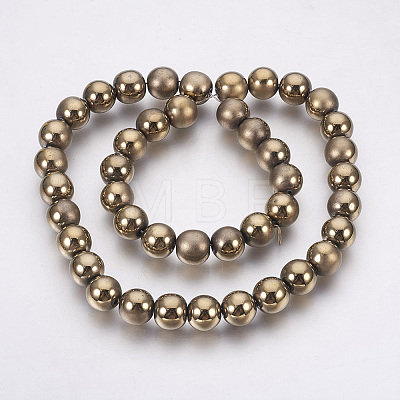 Electroplate Non-Magnetic Synthetic Hematite Beads Strands G-F585-B-10mm-1