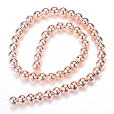 Electroplate Non-magnetic Synthetic Hematite Bead Strands G-Q466-12mm-03-1