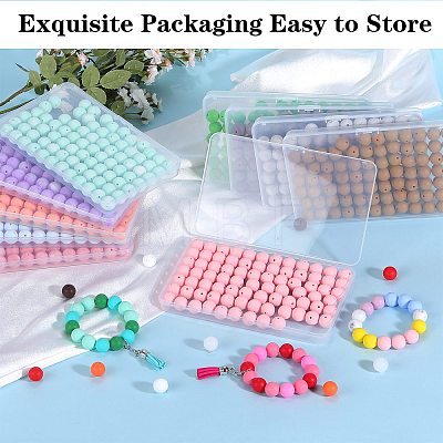 80Pcs Round Silicone Focal Beads SIL-SZ0001-24-37-1