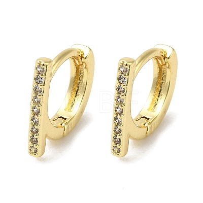 Rack Plating Brass Micro Pave Clear Cubic Zirconia Huggie Hoop Earrings for Women EJEW-C097-13G-02-1