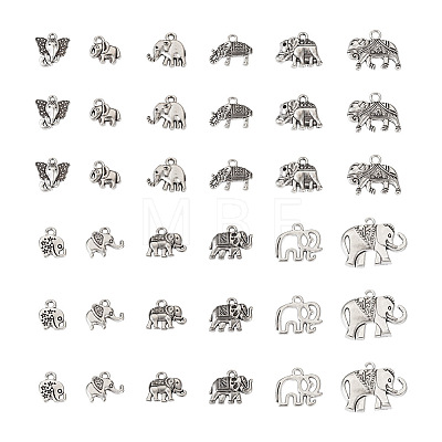 Craftdady 120Pcs 12 Style Tibetan Style Alloy Pendants TIBEP-CD0001-04-1