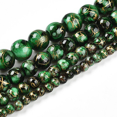 Baking Paint Glass Beads X1-DGLA-N003-10mm-B09-1