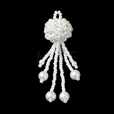 Glass Seed Beads & Glass Pearl Big Pendants PALLOY-MZ01336-01-1