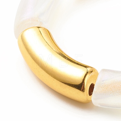 Acrylic Curved Tube Chunky Stretch Bracelet for Women BJEW-JB08125-1