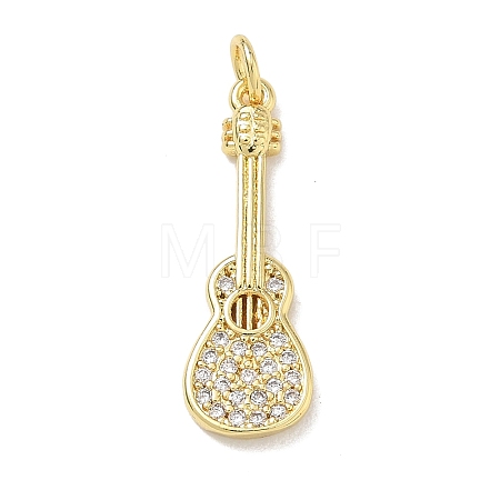 Brass Micro Pave Clear Cubic Zirconia Pendants KK-D289-01G-07-1