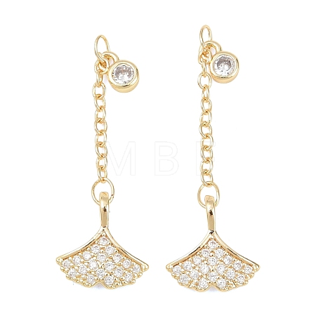 Brass Micro Pave Clear Cubic Zirconia Pendants KK-H257-02G-1