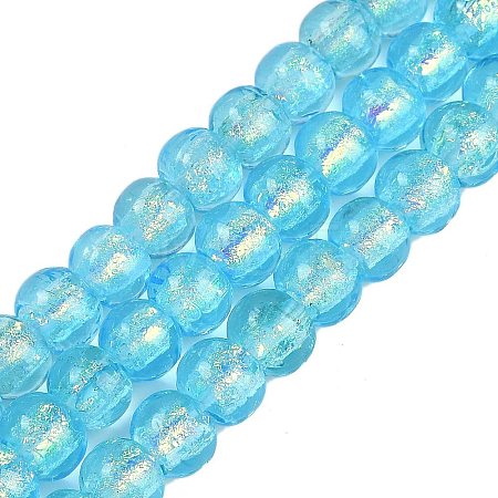 Handmade Foil Lampwork Beads Strands FOIL-K003-04G-1