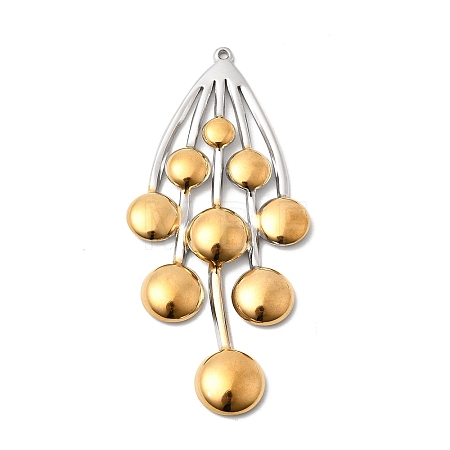 Two Tone 304 Stainless Steel Big Pendants STAS-B120-01GP-03-1