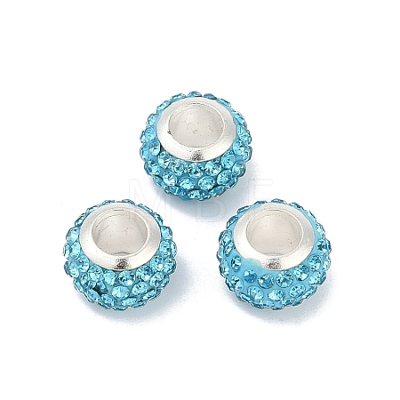 Alloy Rhinestone Clay Pave Beads ALRI-D300-03S-11-1