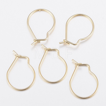 304 Stainless Steel Hoop Earrings Findings Kidney Ear Wires STAS-G179-44G-1