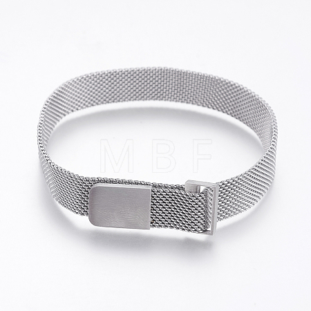 Tarnish Resistant 430 Stainless Steel Mesh Bracelet Making MAK-L021-01P-1