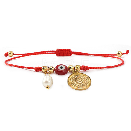 Brass & 304 Stainless Steel Charm Bracelets BA3044-2-1