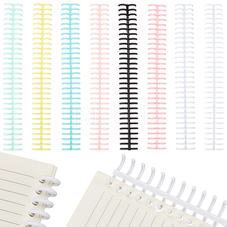 Plastic Loose Leaf Book Binder Hinged Rings AJEW-GF0015-32A-1