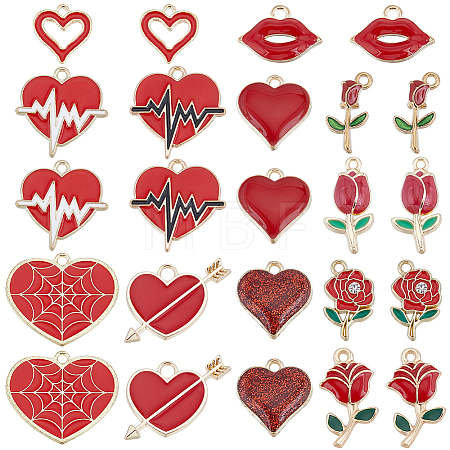 48Pcs 12 Style Alloy Enamel Pendants ENAM-SC0004-54-1