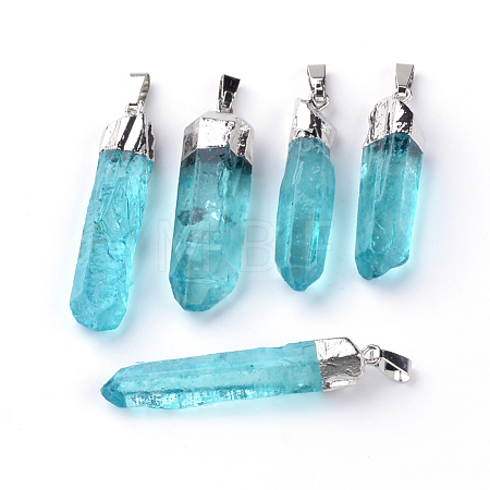 Natural Quartz Pointed Pendants X-G-Q481-68B-1