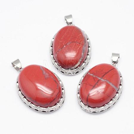 Natural Red Jasper Pendants G-D851-23-1