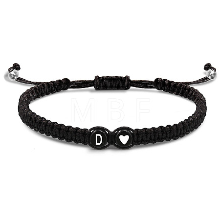 304 Stainless Steel Alphabet Beads Braided Bead Bracelets RY3090-4-1