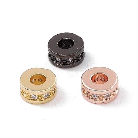Brass Micro Pave Cubic Zirconia Beads ZIRC-F009-31-1