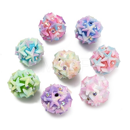 Polymer Clay Rhinestone Beads RESI-D015-03-1