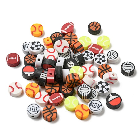 Handmade Polymer Clay Beads X-CLAY-E005-09-1