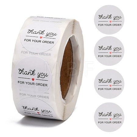 1 Inch Thank You Adhesive Label Stickers X-DIY-J002-C03-1