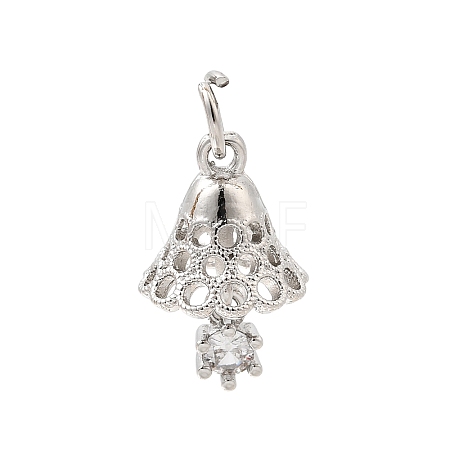 Christmas Brass Micro Pave Clear Cubic Zirconia Pendants KK-Z156-05P-1