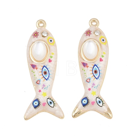Printed Alloy Enamel Pendants RB-CBAA915-02G-05-1