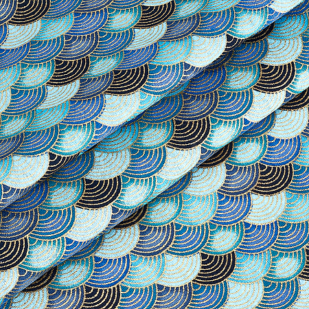 Fish Scales Pattern Cotton Fabric DIY-WH0622-777B-1