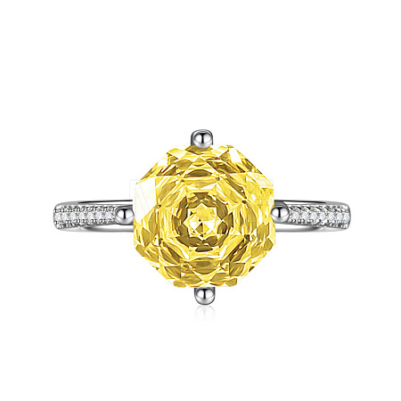 Adjustable Brass with Cubic Zirconia Cuff Rings FS-WGFA75B-02-1