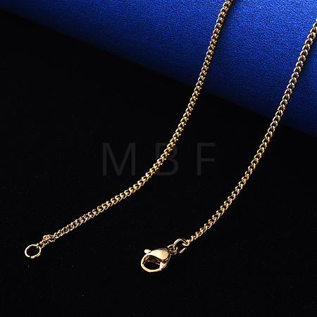 PVD Vacuum Plating 304 Stainless Steel Curb Chain Necklace NJEW-S420-001C-G-1