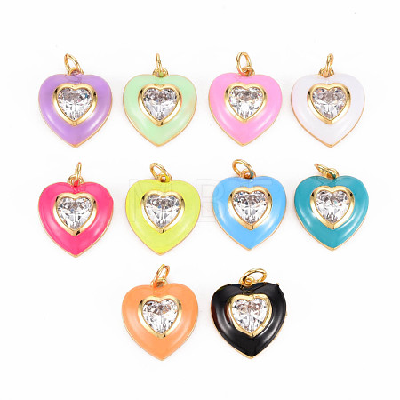 Brass Enamel Pendants KK-T013-15-NF-1