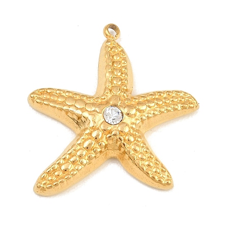 304 Stainless Steel with Crystal Rhinestone Pendants SA-CBABA5E-14G-1
