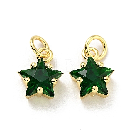 Eco-friendly Brass Micro Pave Cubic Zirconia Pendants KK-D080-44G-04-1