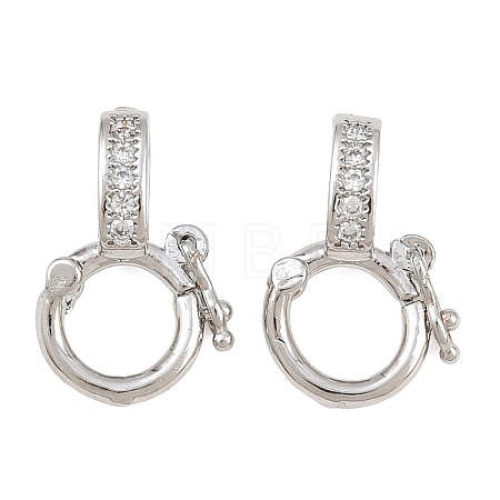 Brass Micro Pave Clear Cubic Zirconia Twister Clasp CU-CBA7BFE-05P-1
