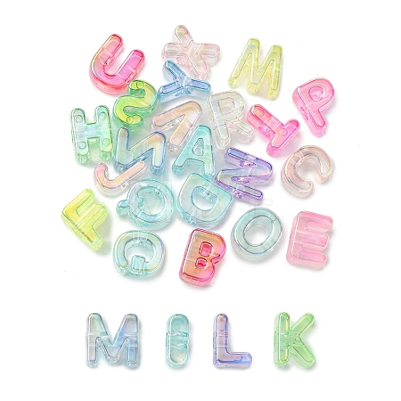 26Pcs 26 Styles Opaque Acrylic European Beads OACR-YW0004-33-1